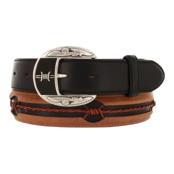 JUSTIN | Men’s Genuine Leather Fenced In Belt Sz 36 - Picture 1 of 7